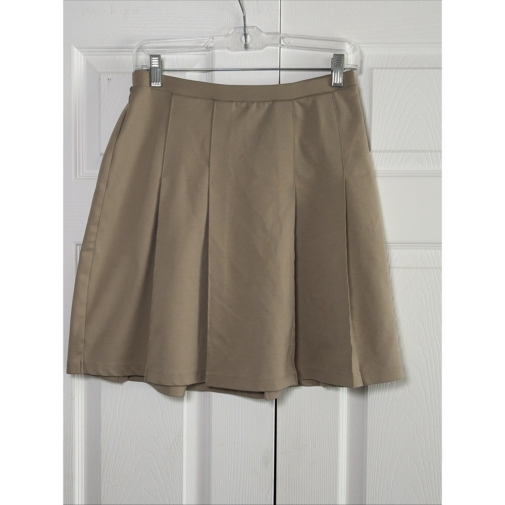 Lands End Pleated Khaki Skirt Size 16 Tan School Uniform Preppy Classic